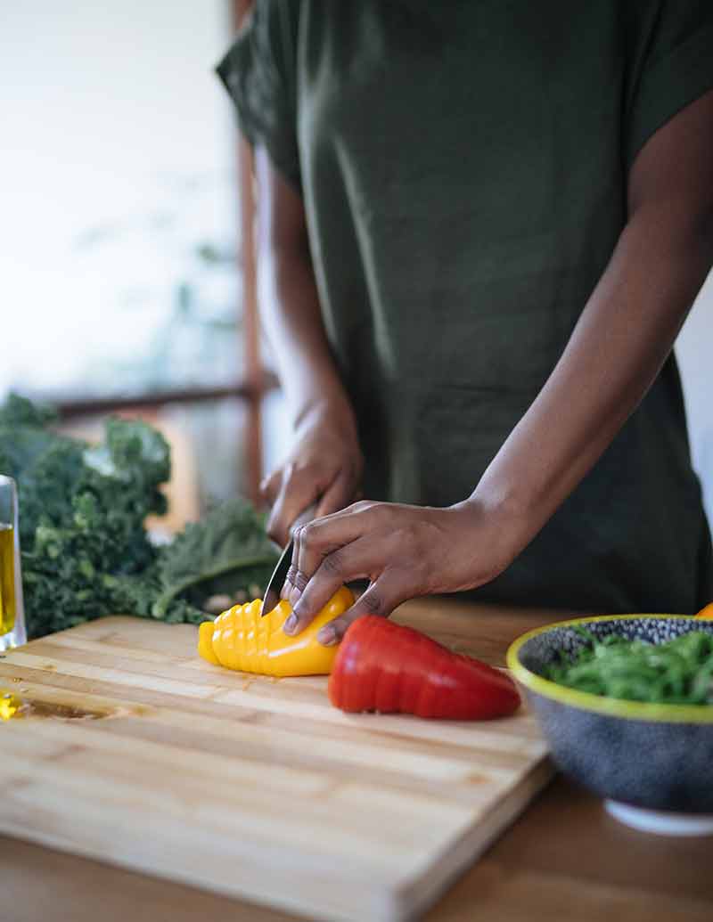 healthy person making a meal